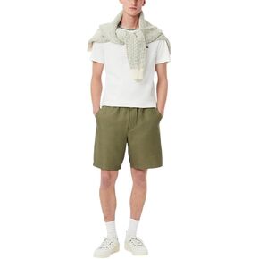 Lacoste Men's Regular Fit Linen Shorts, Khaki, Large