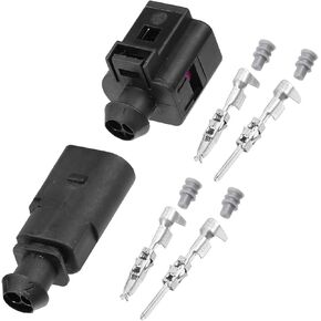 1 Set No.1J0973802/1J0973702 2 Pin Male Female Connector Sensor Plug Adapter Plug Clip Kit Replacement for VW for Audi Replacement