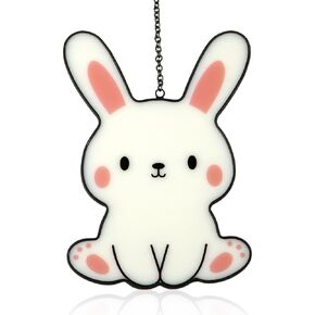 Rabbit Stained Glass Window Hanging, Cute Bunny Stained Glass Window Panel Hanging Decor for Family Friends Rabbit Lovers Home Decoration