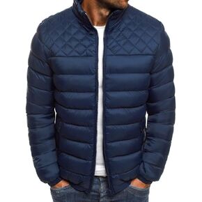 Utcoco Mens Quilted Equilted Swhet Jacket Stand Stand Collar Full zip lightweight Lightwight Down Winter Coat