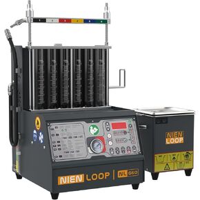 GDI PFI EFI Fuel Injector Cleaner Tester Machine 6 Cylinders,Ultrasonic Cleaning Kit, 1600ml Cleaner Tank