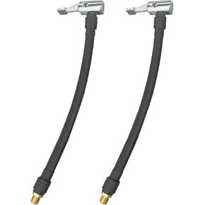 2PCS Car Tire Inflator Hose Adapter, Locking Tire Chuck Tube, Air Compressor Attachments for Twist On Convert to Lock On Connection, Standard Tire Valve Fine Thread Rubber Chuck Hose (8.8 inch)