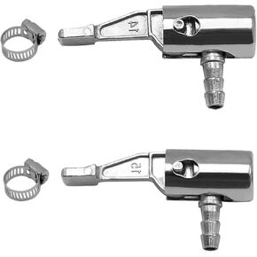 2 Packs 1/4"" Lock On All Metal Air Chuck for Hose Repair Mini Air Compressor Portable Tire Inflator Tire Chuck Pump Replacement Nozzle, Hose End with Barb Connector