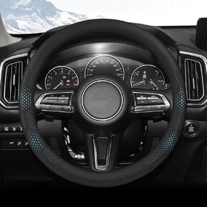 غطاء عجلة القيادة لـ Mazda CX5/CX-5 CX50/CX-50 2013-2025 الملحقات ، واقي من العجلة السوداء من الجلد المضاد للانزلاق للرجال للرجال نساء