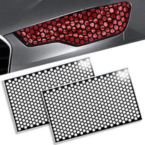 2 PCS Car Cool Shape Taillight Cover Trim, 11.8" x 18.8" Honeycomb Pattern Design DIY Cut Self-Adhesive Color Film, Personalized Decorative Accessories, Suitable for Most Models (Black)