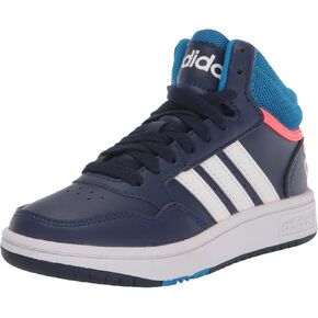 حذاء كرة السلة adidas Hoops 3.0 Mid، أبيض/أبيض/رمادي، 12.5 US للجنسين للأطفال الصغار in Saudi Arabia