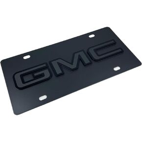 Eurosport Daytona- Compatible with -, GMC Badge Blackout on Carbon Steel License Plate