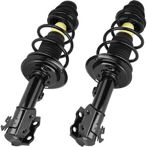 Front Complete Coil Spring Strut Shock Absorber Compatible with Toyota Yaris 2006-2012, Pair of Hydraulic Strut Shock Absorber Replace for 272289, 272288