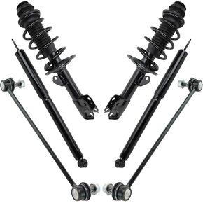 TRQ Front and Rear Suspension Kit Complete Strut & Coil Spring Assembly Shock Absorber Sway Bar Stabilizer Link Compatible with 2011-2014 Scion xD