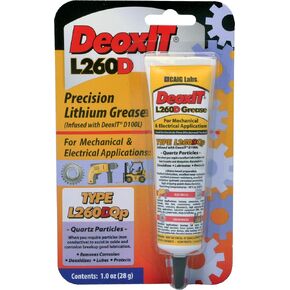CAIG LABORATORIES, DeoxIT L260-DQ1, Lithium Grease with Cleaner/Deoxidizer, Quartz Particles, 28g Squeeze Tube, Pack of 1