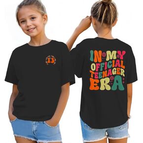 in My Official Teenager Era Shirts Girls 13th Birthday Tshirt 13 Year Old Girl Thirteen Birthday Party Outfits Tops