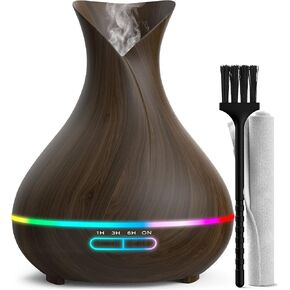 Everlasting Comfort Essential Oil Diffuser (400ml) - Aromatherapy Diffuser for Large Room, Home Scent Diffuser with 7 LED Colors, Quiet Operation, Auto Shut-Off, and 13-Hour Runtime