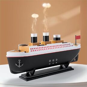 Titanic Humidifier 250ml, Jellyfish Diffuser Cool Mist Ultrasonic Aroma Aromatherapy Diffuser with Remote Control 7 Light 2 Mist Mode Auto Shut-Off for Bedroom Office Hotel(Black White)