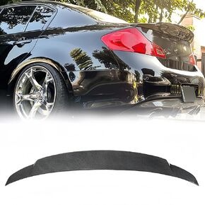 Rear Trunk Spoiler Compatible with 2007-2015 Infiniti G35 G25 G37 Q40 Sedan, Duckbill Spoiler Fits for 07-15 4-Door, High Kick Spoiler Wing Lip (Carbon Fiber Pattern)