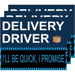 Delivery Driver Magnet for Car Bumper I'll be Quick I Promise Blue Removable Reusable Strong Magnetic 3 Pcs 8x10 IN(20 * 25 CM)