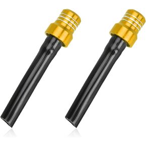 2 PCS Breather Hose Gas Fuel Tank Cap, CNC Tube One Way Air Vent Hose with Aluminum Breather Valve, Tank Valve for ATV CRF YZF RMZ KLX Pit Dirt Bike, Motorcycle Accessories (Black)