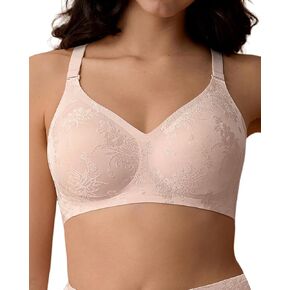 SHARICCA Seamless Bras for Women No Underwire-Elegant Floral Pattern Padded Bralette Comfort Soft Adjustable Everyday Bras