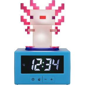 Paladone Minecraft Axolotl Digital Alarm Clock with Night Light – Officially Licensed Gaming Decor, for Kids & Teens’ Bedrooms