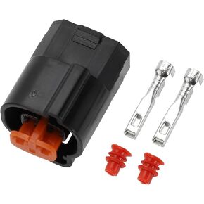 2 PIN VVT Boost Solenoid Valve Connector Plug - Car Female Wire Terminal Connector - for Suzuki Plastic Black - 1 set