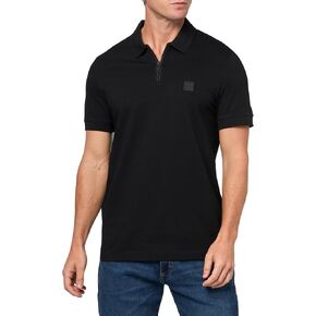 BOSS Men's Patch Logo Zip Up Polo Shirt