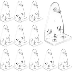12 Pieces Hold Down Bracket 1 Inch Mini Brackets for Blinds Clear Plastic Blind Brackets Holder Blinds Bottom Rail Hold Clips Replacements Blind Parts for Horizontal Shades Windows Doors