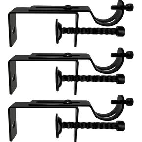 3PCS Outside Mounted Blinds Curtain Rod Bracket Accessories,1.3-2inches Wide Track,Adjustable No Screw Curtain Rod Holder,Curtain Rod Brackets for Both Bedrooms and Living Rooms