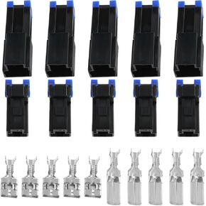 5 Set 2 Way 2 Pin High Current 9.5mm Multi Connector and Terminals 60AMP 60-A Rated Electrical Connector for Automotive Motorcycle Truck