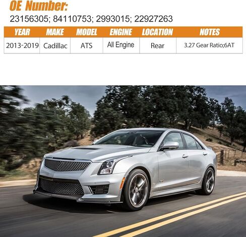 التجميع التفاضلي الخلفي مناسب لـ Cadillac ATS 2013-2019 6AT ، حاملة المحور التفاضلي ، 3.27 نسبة التروس 23156305 ؛ 84110753 ؛ 2993015 ؛ 22927263. in Kuwait