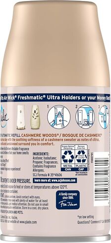 Glade Automatic Spray Refill and Holder Kit, Air Freshener for Home and Bathroom, Cashmere Woods, 6.2 Oz, 2 Count in Saudi Arabia