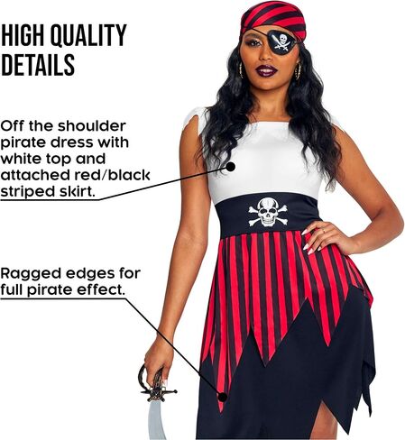 Morph Adult Pirate Costume Women Halloween Lady Pirate Outfit in Saudi Arabia