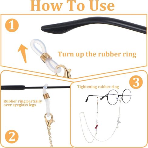 Thinp Eye Glasses Holder Strap 2 Pieces Eyeglass Chain Stylish Eyeglass Chain for Women Beaded Eye Glasses Strap Holders Around Neck for Women Mask Lanyard Eyewear String Lanyard Retainer (2 Styles) in Saudi Arabia