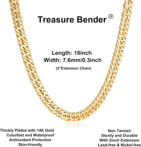 Gold Necklace for Women 14k Gold Plated Paperclip Singapore Cuban Chain Necklaces Non Tarnish 16/18/20 inch Simple Trendy Chunky Long Link Gold Chain Gold Jewelry for Women Gift in Saudi Arabia