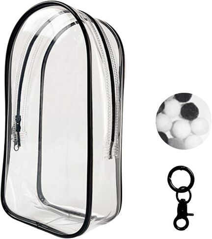 Large Clear Figure Display Bag with Keychain Case Blind Box Keychain Carrying Case Lipstick Charm for Collectibles in Saudi Arabia