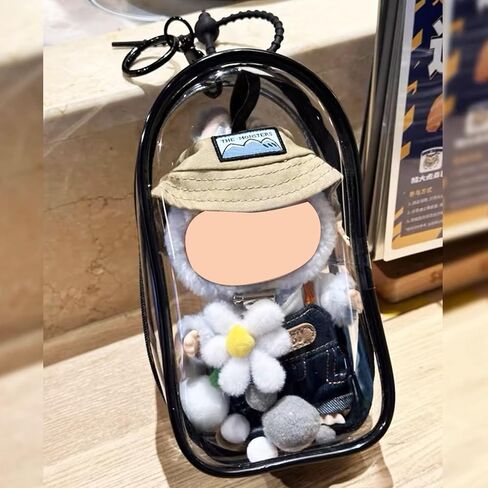 Large Clear Figure Display Bag with Keychain Case Blind Box Keychain Carrying Case Lipstick Charm for Collectibles in Saudi Arabia