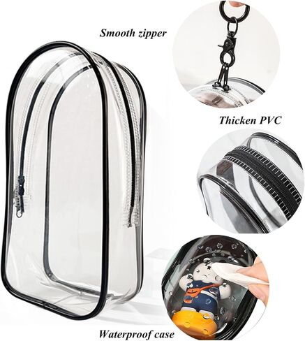 Large Clear Figure Display Bag with Keychain Case Blind Box Keychain Carrying Case Lipstick Charm for Collectibles in Saudi Arabia