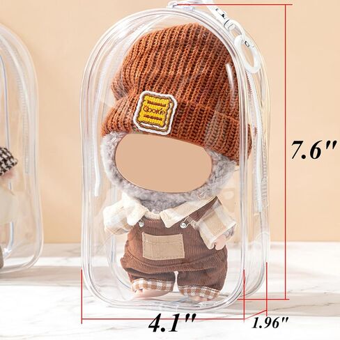 Large Clear Figure Display Bag with Keychain Case Blind Box Keychain Carrying Case Lipstick Charm for Collectibles in Saudi Arabia