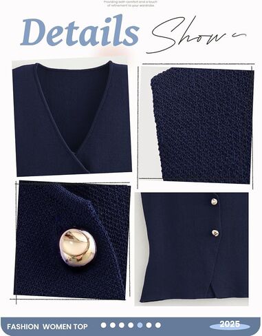 Wyeysyt Womens Stest أعلى من أكمام أكمام متماسكة الذهب زر أسفل V سترة الرقبة عارضة صيف الصيف كارديجان in Kuwait