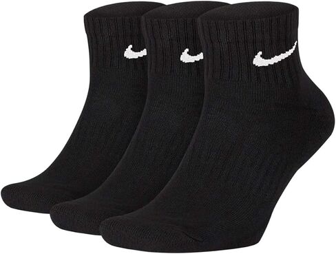 Nike Everyday Lightweight Ankle Training Socks (3 Pair) (Black/White, S) in Saudi Arabia