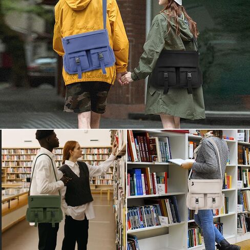 Travel Messenger Bag for Women Men: Durable Canvas Crossbody Handbag with Adjustable Strap Lightweight Laptop Purse in Saudi Arabia