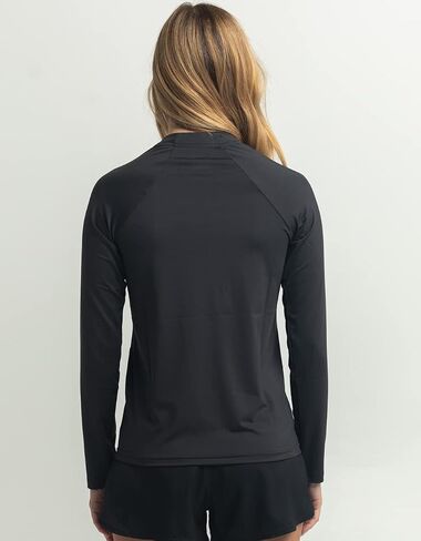 Nike Swim Women's Essential Long Sleeve Hydro Rash Guard Black Large/Black in Saudi Arabia