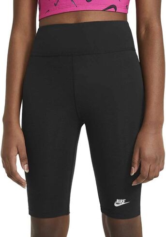 Nike Sportswear Big Kids' (Girls') High-Rise 9" Bike Shorts (Black), X-Large in Saudi Arabia