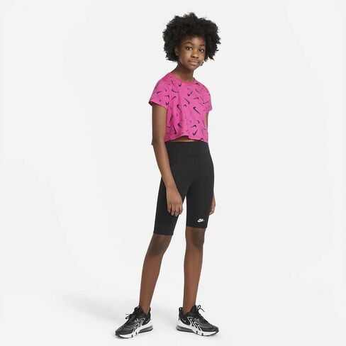 Nike Sportswear Big Kids' (Girls') High-Rise 9" Bike Shorts (Black), X-Large in Saudi Arabia