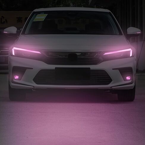 TOMALL 3 Pair Headlight Fog Light Rearview Mirror Light Vinyl Films Smoke Tint Compatible with Honda 11th Gen Civic 2022-2025+ Light Transmission Tint Wrap Exterior Sticker Decorations Trim (Pink) in Saudi Arabia