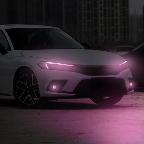 TOMALL 3 Pair Headlight Fog Light Rearview Mirror Light Vinyl Films Smoke Tint Compatible with Honda 11th Gen Civic 2022-2025+ Light Transmission Tint Wrap Exterior Sticker Decorations Trim (Pink) in Saudi Arabia