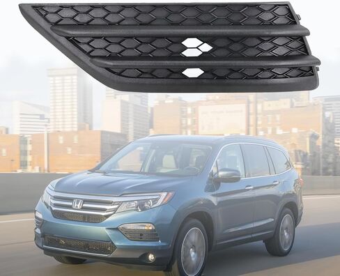 Qagea Fog Light Cover Outer Left Driver LH Side Compatible with 2016-2018 Honda Pilot, Fog Lamp Bezel Grille Replaces HO1038130 71107TG7A00 in Kuwait