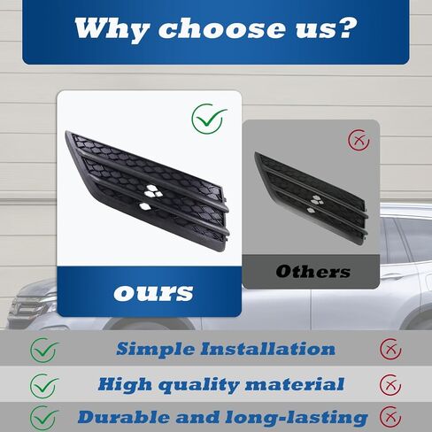 Qagea Fog Light Cover Outer Left Driver LH Side Compatible with 2016-2018 Honda Pilot, Fog Lamp Bezel Grille Replaces HO1038130 71107TG7A00 in Kuwait