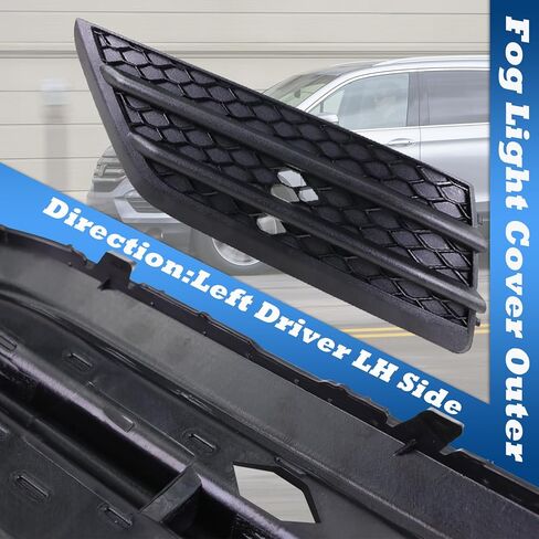 Qagea Fog Light Cover Outer Left Driver LH Side Compatible with 2016-2018 Honda Pilot, Fog Lamp Bezel Grille Replaces HO1038130 71107TG7A00 in Kuwait