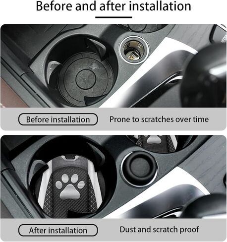 Howilath Sliver Dog Paw Print Cover Cover/Teadering Wheel Cover/Seatbelt Pads/Coasters/Keychain/Armrest Cushion ، 10pcs Auto Interior Accessories in Kuwait