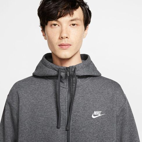 Nike Men's Sportswear Club Fleece Full Zip Hoodie, Fleece Zip-Up Hoodie Men, Midnight Navy/Midnight Navy/White, XS in Saudi Arabia