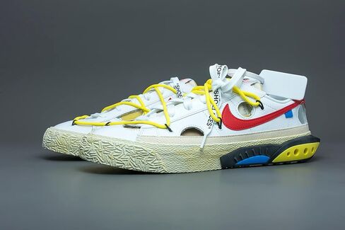 Nike Mens Blazer Low DH7863 001 Off-White - Black/Electro Green - Size in Saudi Arabia